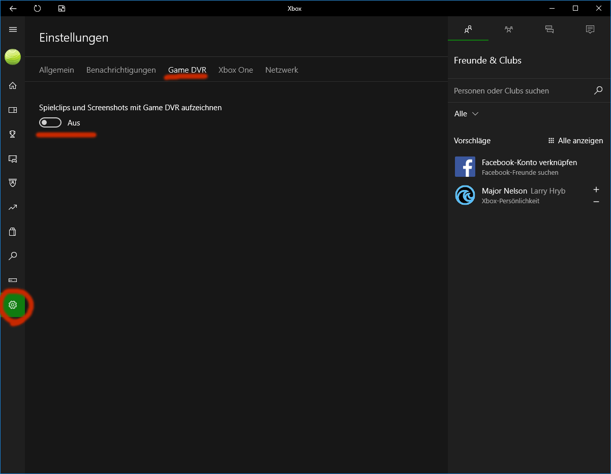 Game DVR deaktivieren Einstellungen
