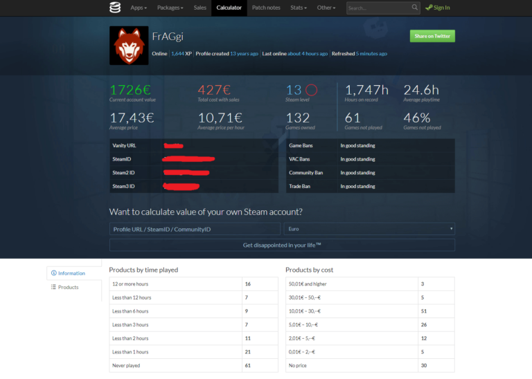 Wie Viel Ist Mein Account Wert Lol Steam Account Wert - Wie viel ist mein Steam Account wert?